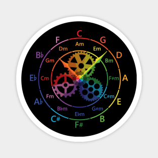 Circle of Fifths Mechanical Clock Style Color Guide Magnet